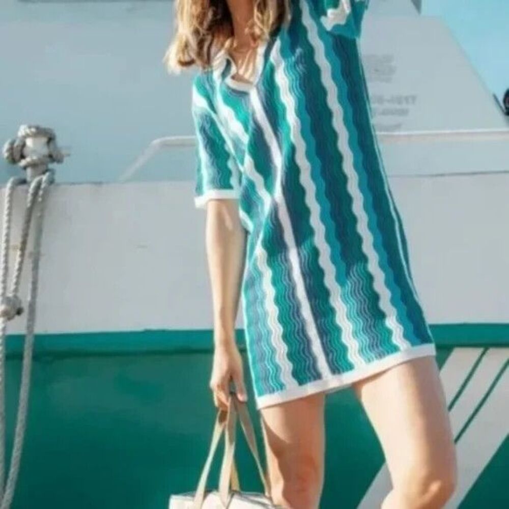 Tuckernuck Hyacinth House NEW Women's Sammie Ocean Wave Dress X Large